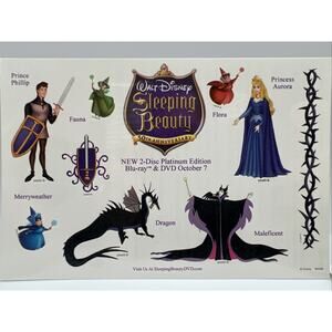 Walt Disney Pictures Sleeping Beauty Tattoo Temporary DVD Tattoos Maleficent 6ct